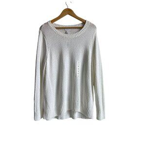 New! Old Navy Size XL Cream White Pullover Sweater Long Sleeve Crewneck Ribbed